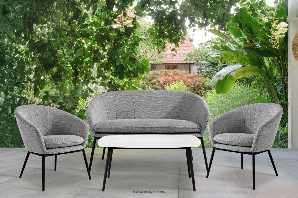 SOLIS Záhradné kreslo z nepremokavej tkaniny biela/čierna biela/čierna - obrázok 8