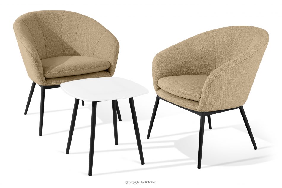 SOLIS Záhradné kreslá so stolom teplá béžová/čierna teplá béžová/čierna - obrázok 0