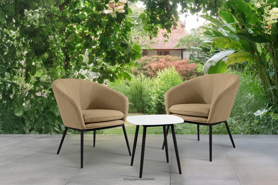 SOLIS Záhradné kreslá so stolom teplá béžová/čierna teplá béžová/čierna - obrázok 1