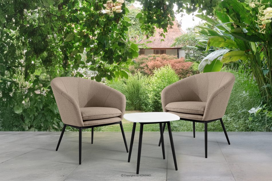 SOLIS Záhradné kreslá so stolom svetlo hnedá/čierna svetlo hnedá/čierna - obrázok 1