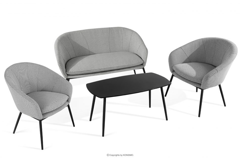 SOLIS Sada záhradného nábytku biela/čierna biela/čierna - obrázok 0