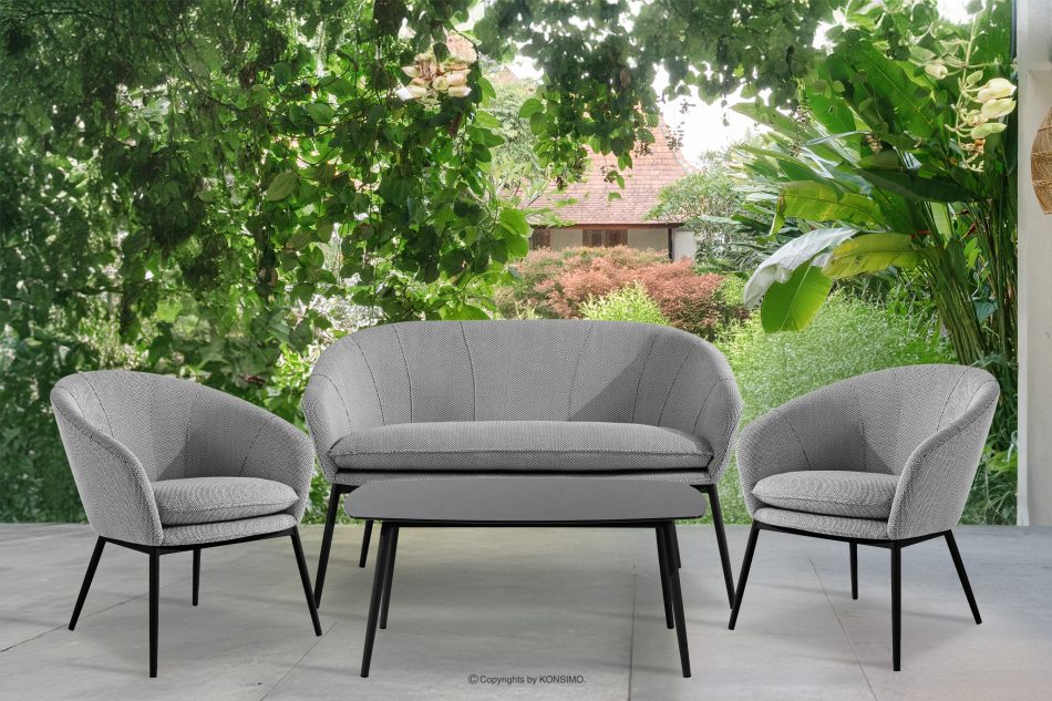 SOLIS Sada záhradného nábytku biela/čierna biela/čierna - obrázok 1