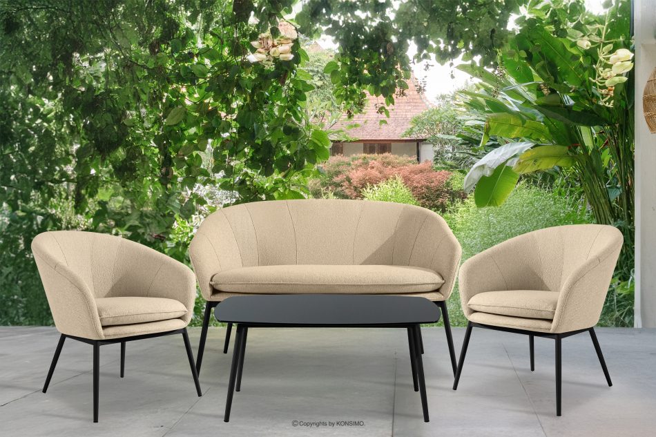 SOLIS Sada záhradného nábytku krémová/čierna krémová/čierna - obrázok 1