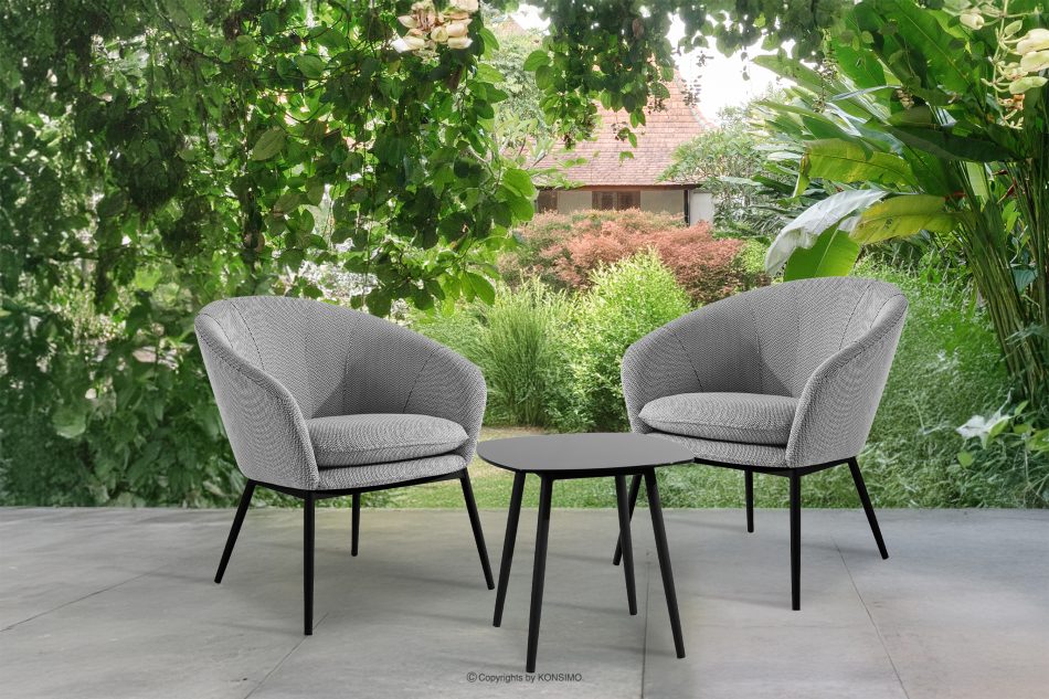 SOLIS Záhradný nábytok kreslá a stôl biela/čierna biela/čierna - obrázok 1