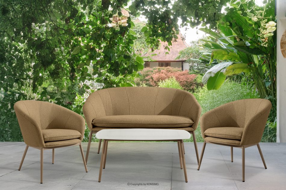 SOLIS Záhradná pohovka z nepremokavej látky teplá béžová/béžová teplá béžová/béžová - obrázok 8