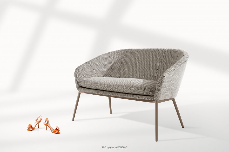 SOLIS Zahradná pohovka z nepremokavej tkaniny hnedá/biela/béžová hnedá/biela/béžová - obrázok 1