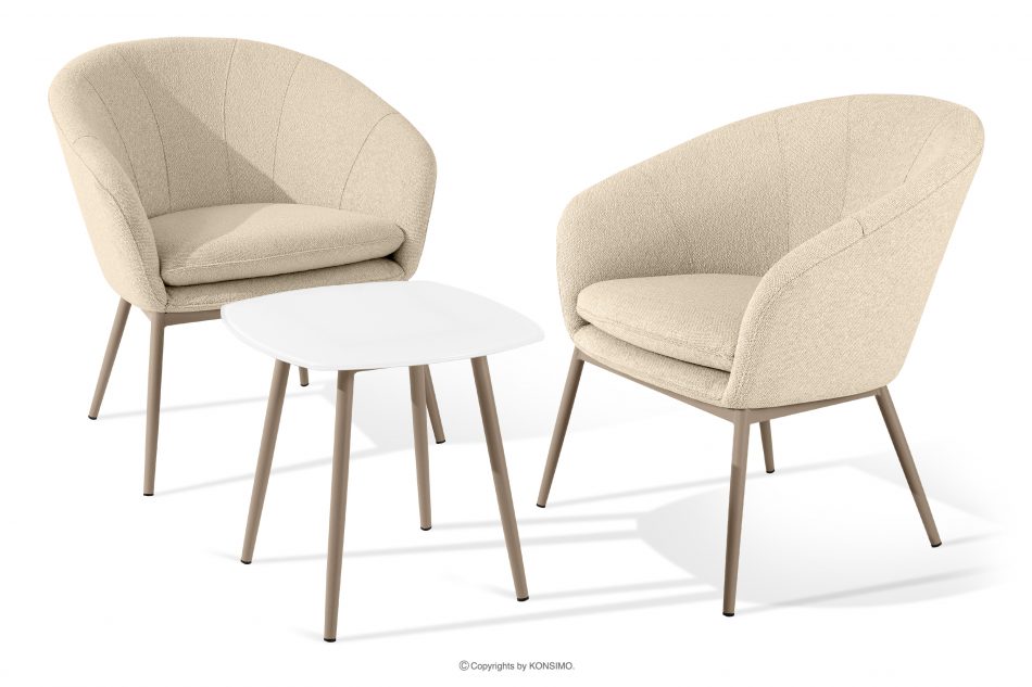 SOLIS Záhradné kreslá so stolom krémová/béžová krémová/béžová - obrázok 0