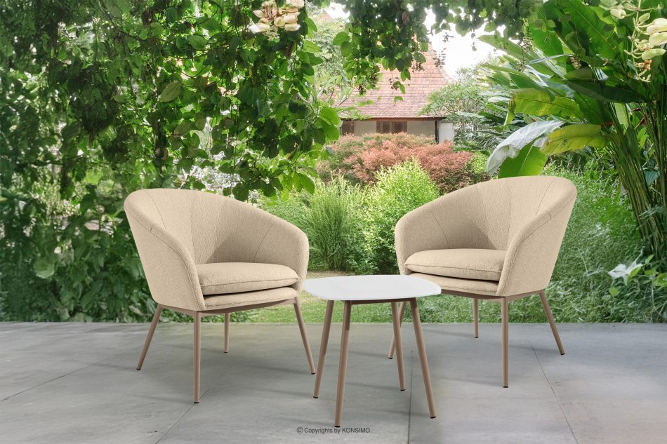SOLIS Záhradné kreslá so stolom krémová/béžová krémová/béžová - obrázok 1
