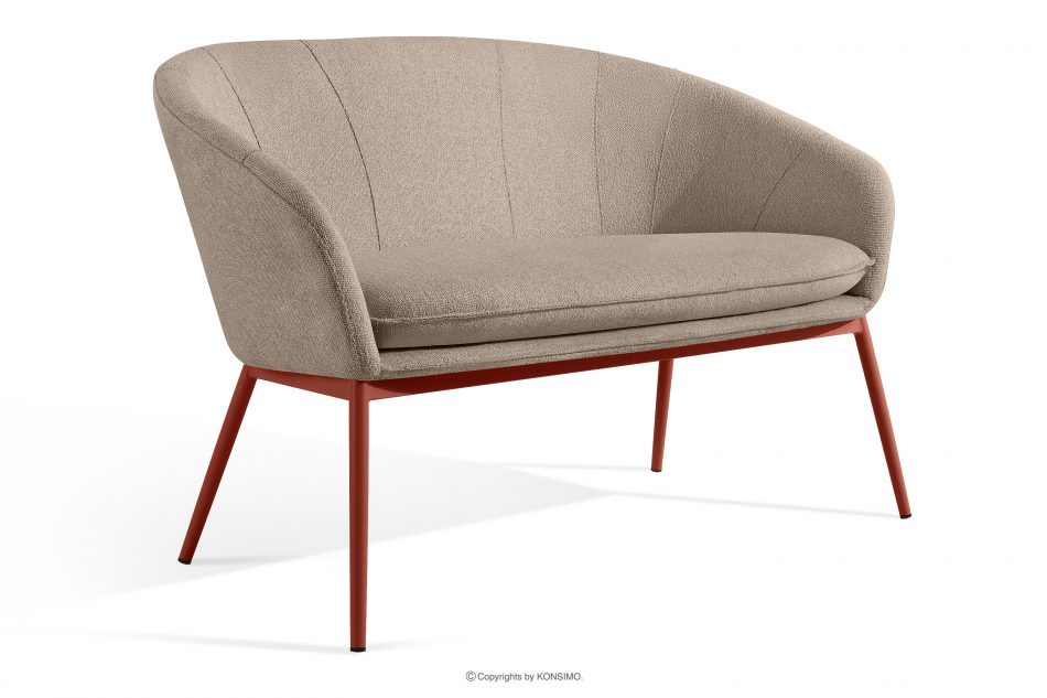 SOLIS Záhradná pohovka z vodoodolnej tkaniny svetlo hnedá/hrdzavá svetlo hnedá/červená - obrázok 2