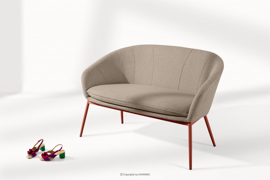 SOLIS Záhradná pohovka z vodoodolnej tkaniny svetlo hnedá/hrdzavá svetlo hnedá/červená - obrázok 1