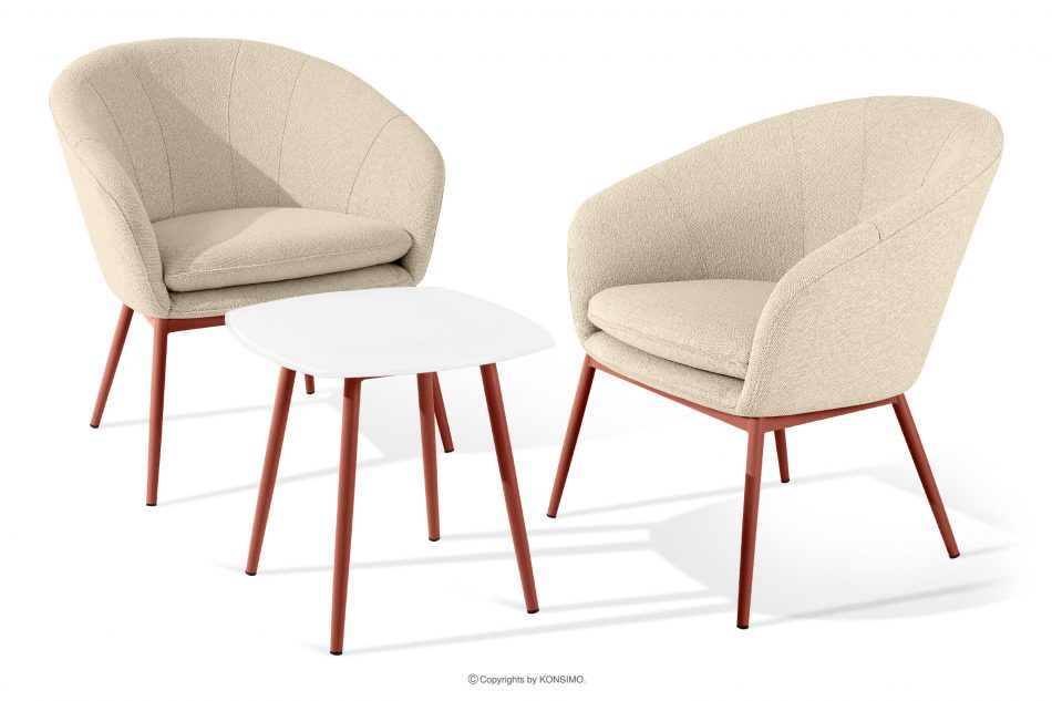 SOLIS Záhradný nábytok z nepremokavého materiálu krémová/hrdzavá krémová/ryžová - obrázok 0