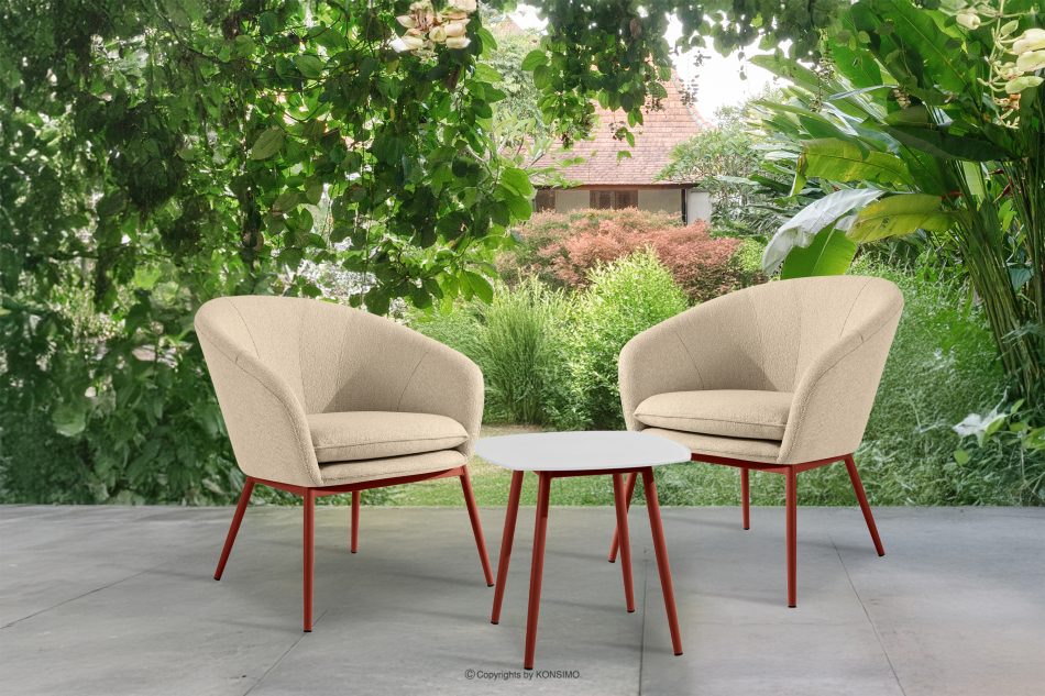 SOLIS Záhradný nábytok z nepremokavého materiálu krémová/hrdzavá krémová/ryžová - obrázok 1