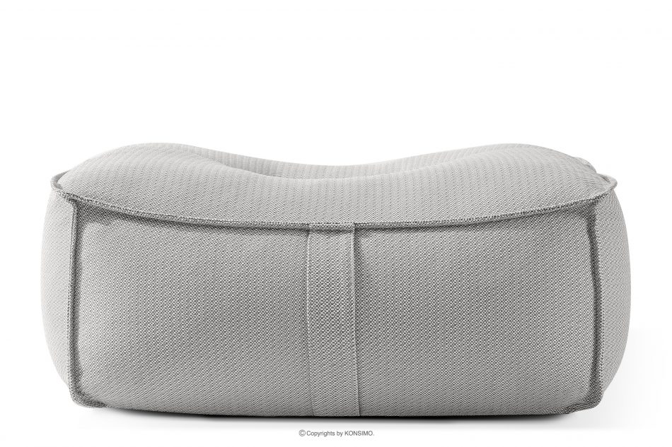 LOVIA Mäkká záhradná taburetka z tkanej vonkajšej látky tmavo sivá/biela tmavo sivá/biela - obrázok 0