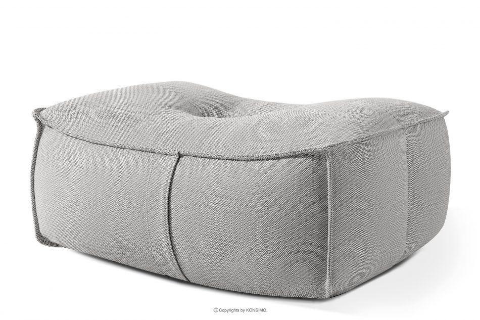 LOVIA Mäkká záhradná taburetka z tkanej vonkajšej látky tmavo sivá/biela tmavo sivá/biela - obrázok 2