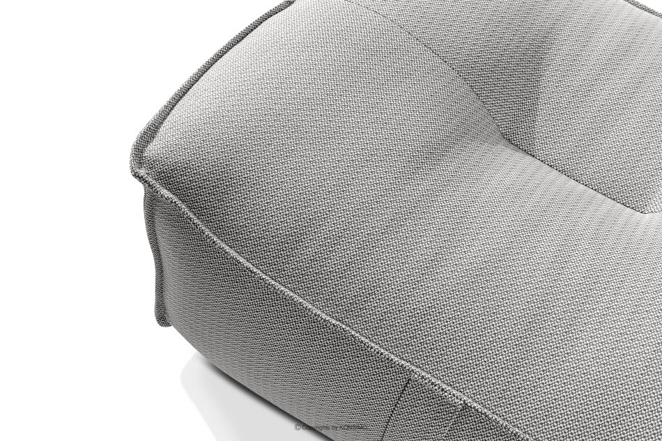 LOVIA Mäkká záhradná taburetka z tkanej vonkajšej látky tmavo sivá/biela tmavo sivá/biela - obrázok 3