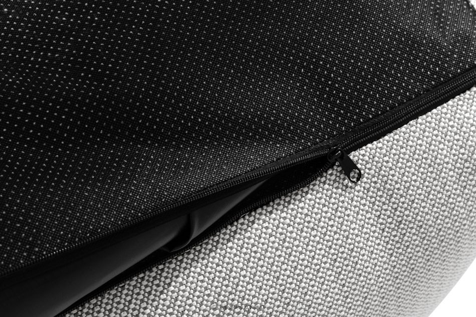 LOVIA Mäkká záhradná taburetka z tkanej vonkajšej látky tmavo sivá/biela tmavo sivá/biela - obrázok 7