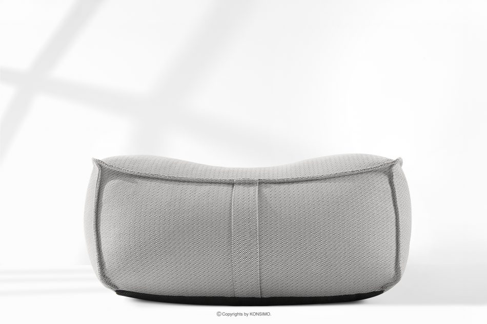 LOVIA Mäkká záhradná taburetka z tkanej vonkajšej látky tmavo sivá/biela tmavo sivá/biela - obrázok 1