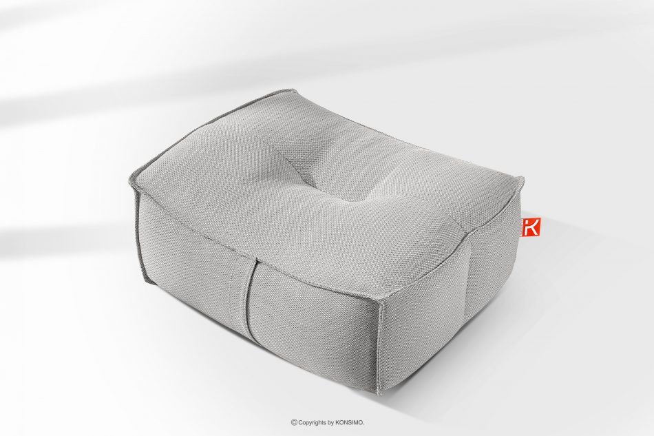 LOVIA Mäkká záhradná taburetka z tkanej vonkajšej látky tmavo sivá/biela tmavo sivá/biela - obrázok 10