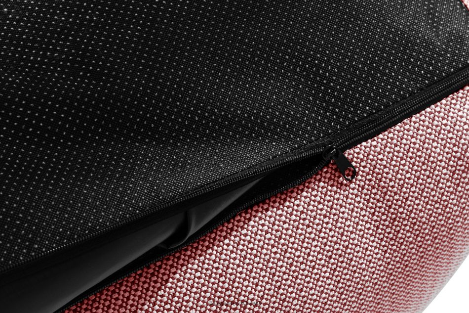 LOVIA Pohodlný záhradný taburet z tkanej vonkajšej látky červená/biela červená/biela - obrázok 7