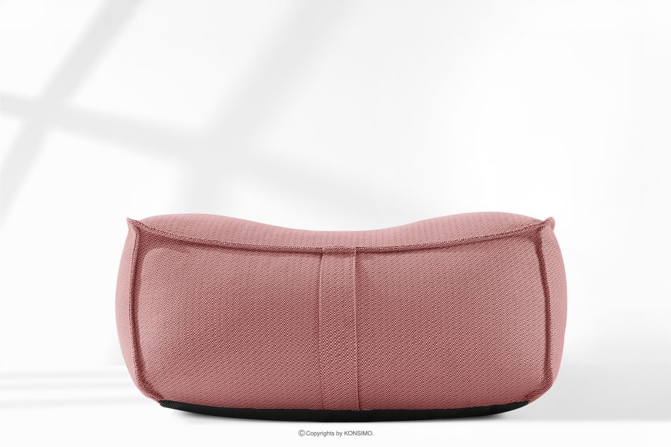 LOVIA Pohodlný záhradný taburet z tkanej vonkajšej látky červená/biela červená/biela - obrázok 1