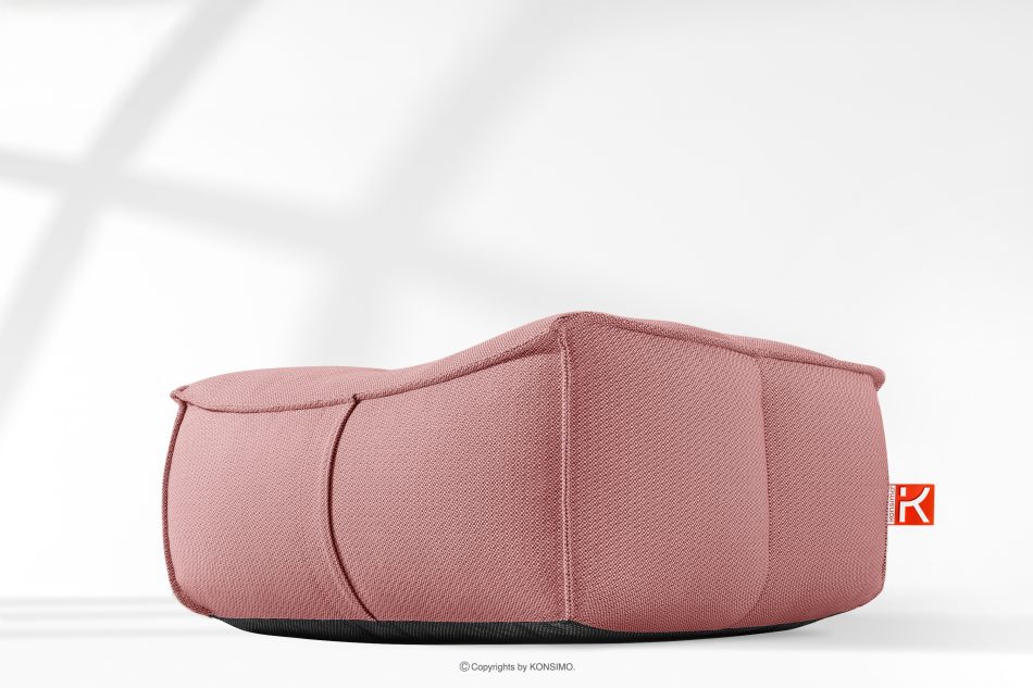 LOVIA Pohodlný záhradný taburet z tkanej vonkajšej látky červená/biela červená/biela - obrázok 11