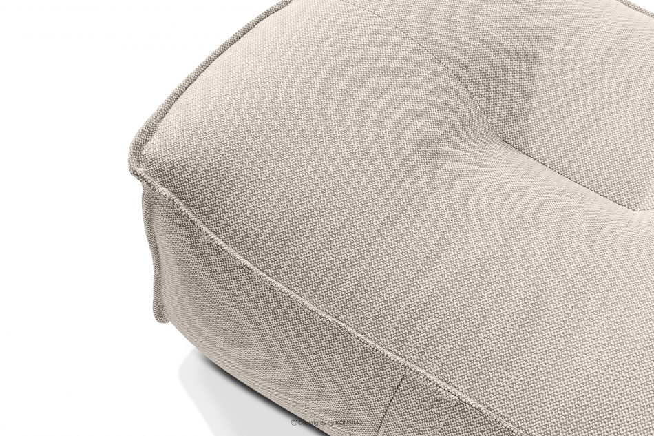 LOVIA Mäkká záhradná taburetka z tkanej vonkajšej látky tmavo béžová/biela tmavá béžová/biela - obrázok 3