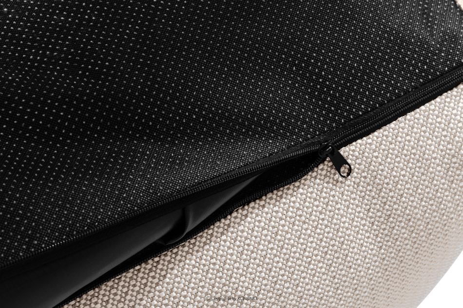 LOVIA Mäkká záhradná taburetka z tkanej vonkajšej látky tmavo béžová/biela tmavá béžová/biela - obrázok 7