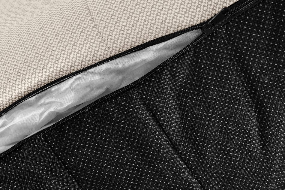 LOVIA Mäkká záhradná taburetka z tkanej vonkajšej látky tmavo béžová/biela tmavá béžová/biela - obrázok 8