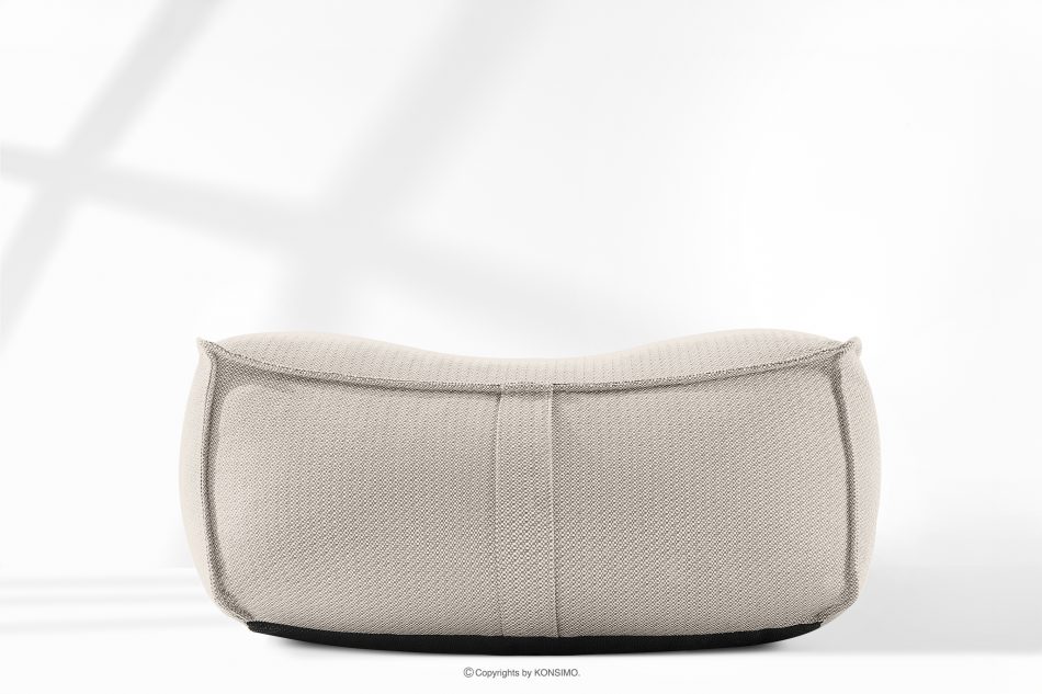 LOVIA Mäkká záhradná taburetka z tkanej vonkajšej látky tmavo béžová/biela tmavá béžová/biela - obrázok 1