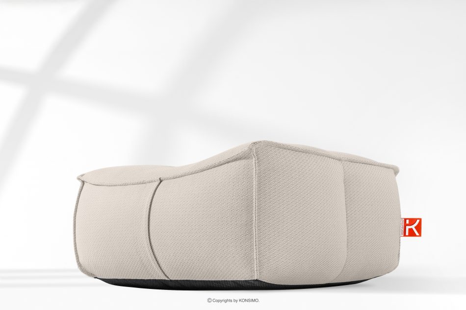 LOVIA Mäkká záhradná taburetka z tkanej vonkajšej látky tmavo béžová/biela tmavá béžová/biela - obrázok 11