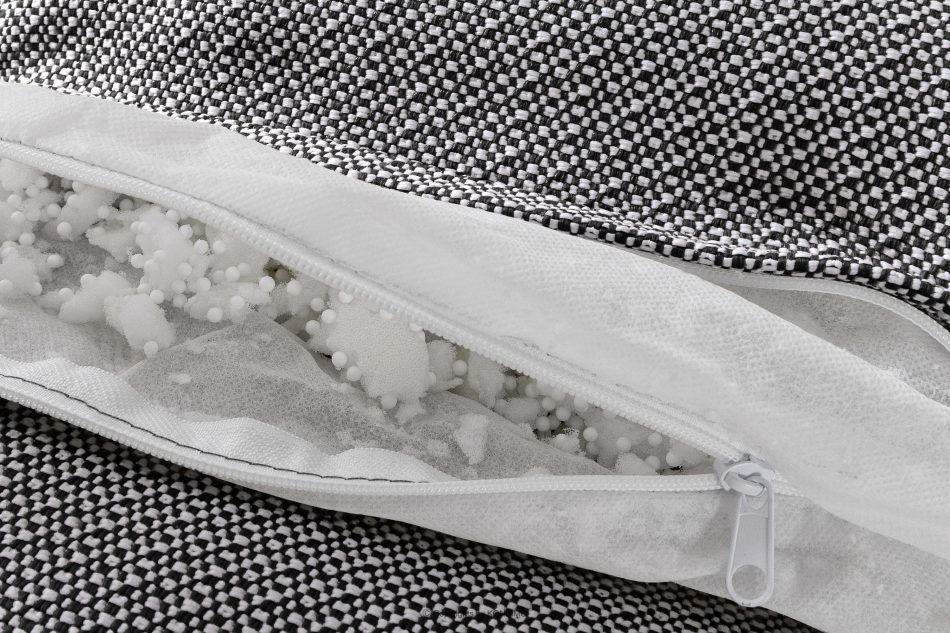 LOVIA Pohodlné záhradné kreslo z tkanej vonkajšej látky, čierna/biela čierna/biela - obrázok 12