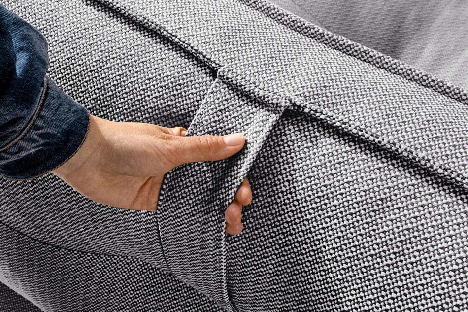 LOVIA Pohodlné záhradné kreslo z tkanej vonkajšej látky, čierna/biela čierna/biela - obrázok 13