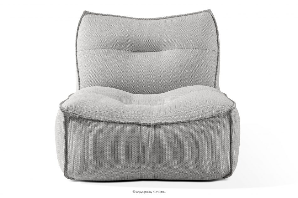 LOVIA Mäkký záhradný kreslo z tkanej vonkajšej látky tmavo šedá/biela tmavo sivá/biela - obrázok 0