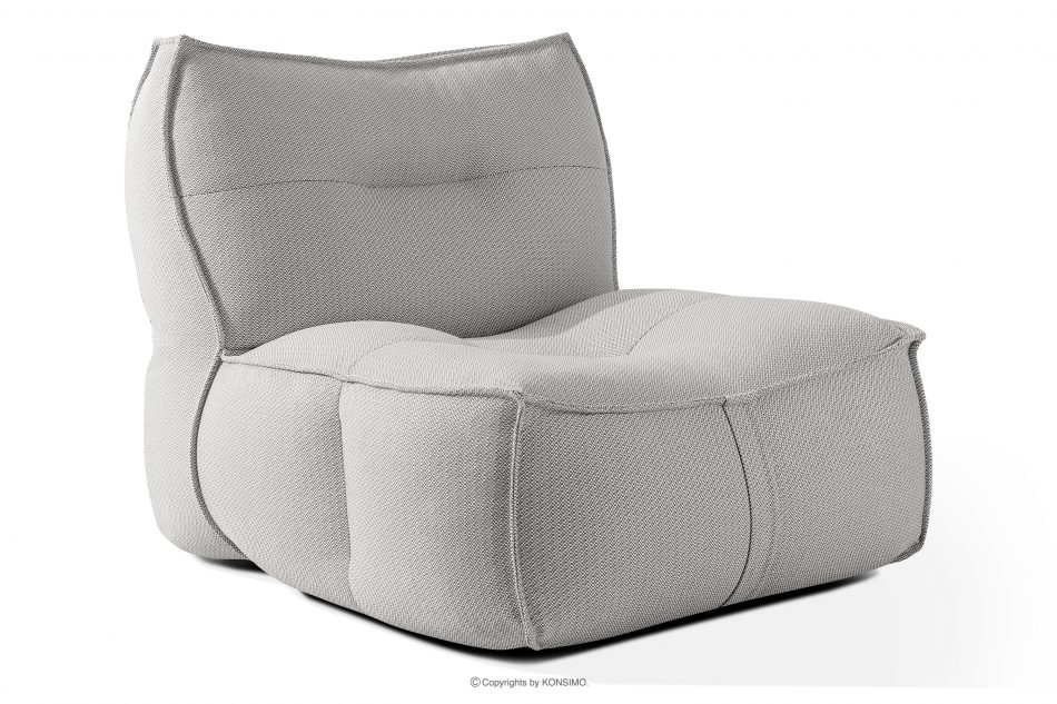 LOVIA Mäkký záhradný kreslo z tkanej vonkajšej látky tmavo šedá/biela tmavo sivá/biela - obrázok 2