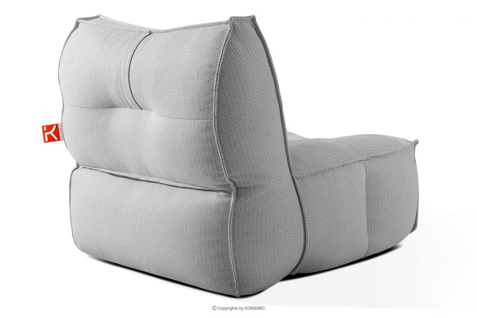 LOVIA Mäkký záhradný kreslo z tkanej vonkajšej látky tmavo šedá/biela tmavo sivá/biela - obrázok 4