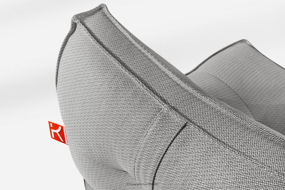 LOVIA Mäkký záhradný kreslo z tkanej vonkajšej látky tmavo šedá/biela tmavo sivá/biela - obrázok 5