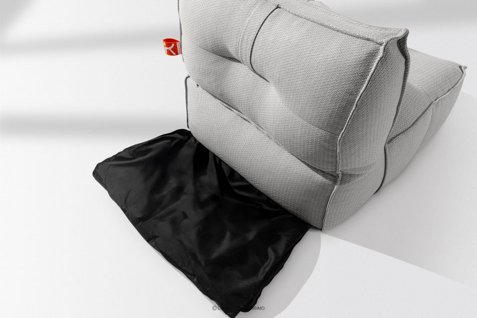 LOVIA Mäkký záhradný kreslo z tkanej vonkajšej látky tmavo šedá/biela tmavo sivá/biela - obrázok 10