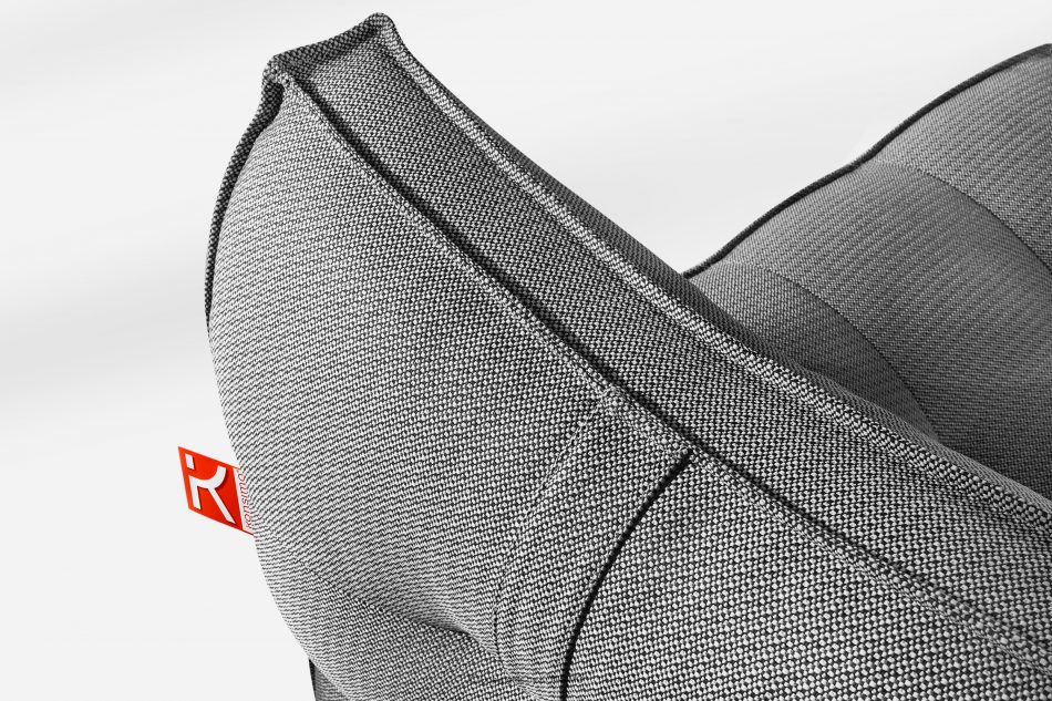 LOVIA Pohodlné záhradné lehátko z tkanej vonkajšej látky čierna/biela čierna/biela - obrázok 5