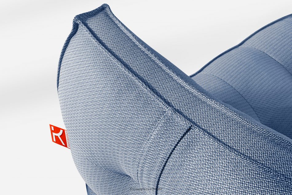 LOVIA Pohodlné záhradné lehátko z tkanej vonkajšej látky, tmavo modrá/biela tmavo modrá/biela - obrázok 5