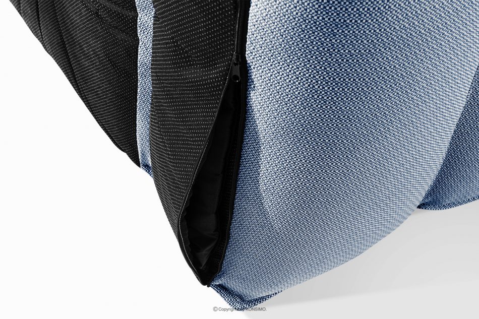 LOVIA Pohodlné záhradné lehátko z tkanej vonkajšej látky, tmavo modrá/biela tmavo modrá/biela - obrázok 9