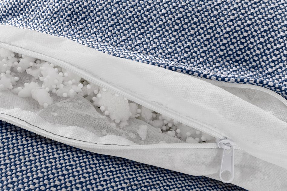 LOVIA Pohodlné záhradné lehátko z tkanej vonkajšej látky, tmavo modrá/biela tmavo modrá/biela - obrázok 12