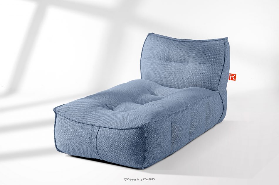 LOVIA Pohodlné záhradné lehátko z tkanej vonkajšej látky, tmavo modrá/biela tmavo modrá/biela - obrázok 15