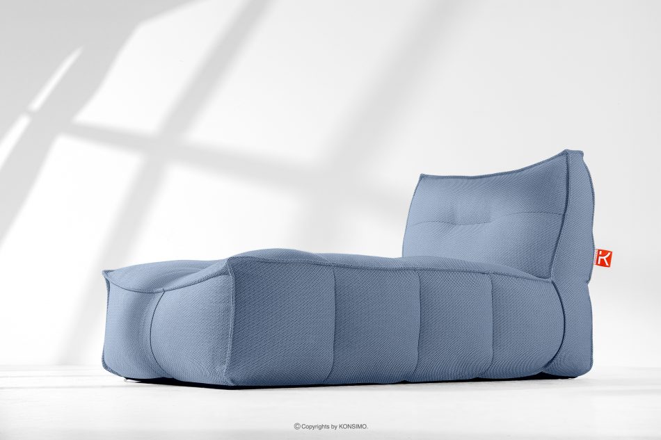 LOVIA Pohodlné záhradné lehátko z tkanej vonkajšej látky, tmavo modrá/biela tmavo modrá/biela - obrázok 17