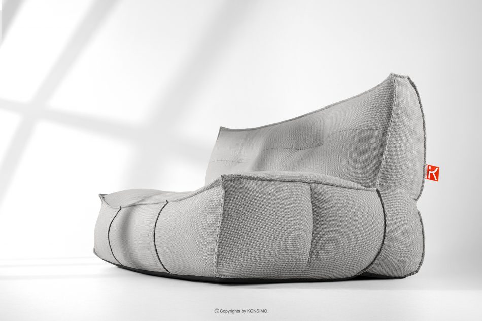 LOVIA Mäkká záhradná pohovka z tkanej vonkajšej látky tmavo šedá/biela tmavo sivá/biela - obrázok 1