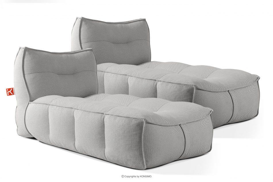 LOVIA Mäkká záhradná lehátka z tkanej vonkajšej látky, 2 ks, tmavo sivá/biela tmavo sivá/biela - obrázok 0