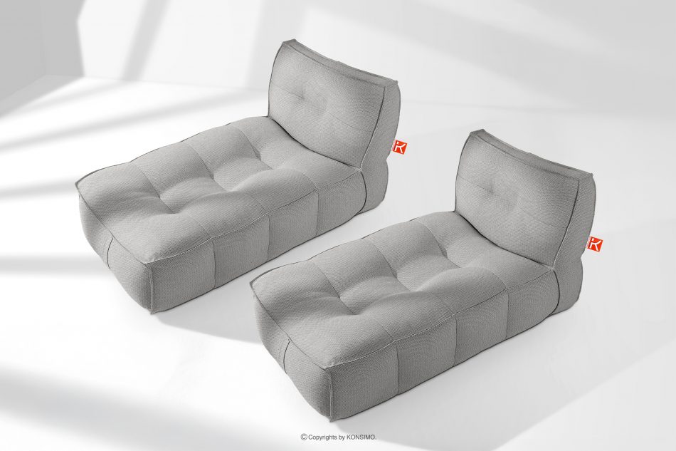 LOVIA Mäkká záhradná lehátka z tkanej vonkajšej látky, 2 ks, tmavo sivá/biela tmavo sivá/biela - obrázok 1