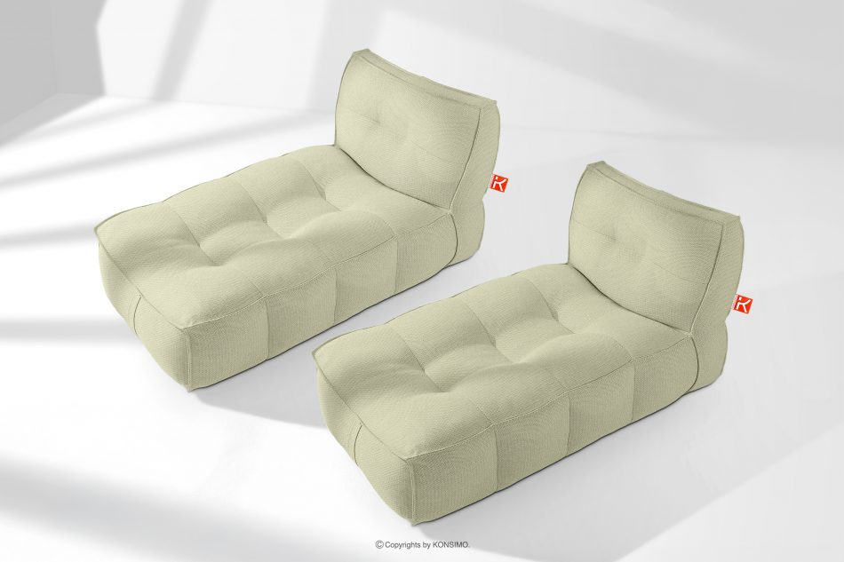 LOVIA Mäkká záhradná lehátka z tkanej vonkajšej látky, 2 ks, svetlo zelená/biela svetlo zelená/biela - obrázok 1