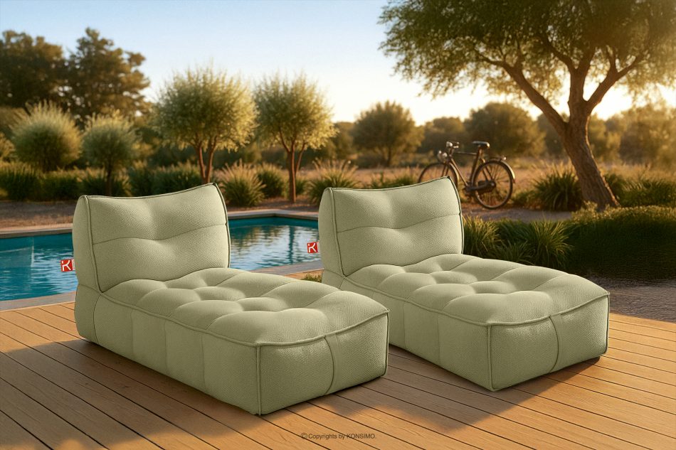 LOVIA Mäkká záhradná lehátka z tkanej vonkajšej látky, 2 ks, svetlo zelená/biela svetlo zelená/biela - obrázok 20