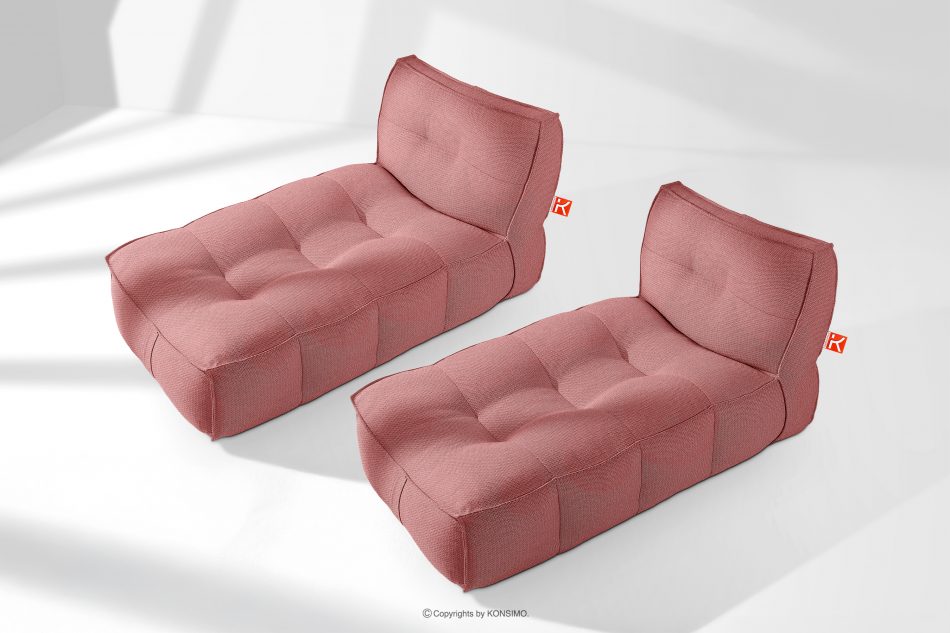 LOVIA Pohodlné záhradné lehátko z tkanej vonkajšej látky, 2 ks, červená/biela červená/biela - obrázok 1