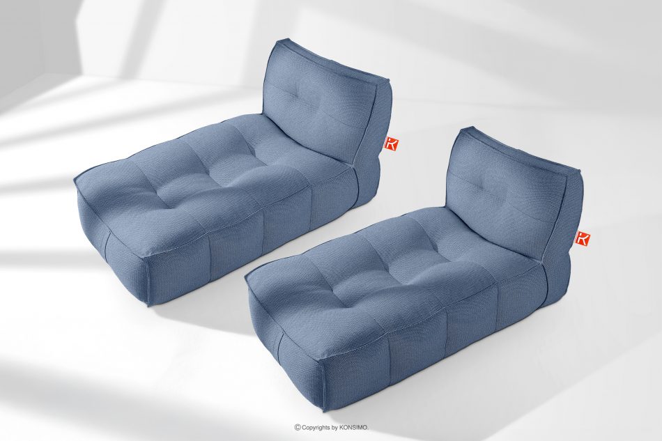 LOVIA Pohodlné záhradné lehátko z tkanej vonkajšej látky, 2 ks, tmavomodrá/biela tmavo modrá/biela - obrázok 1